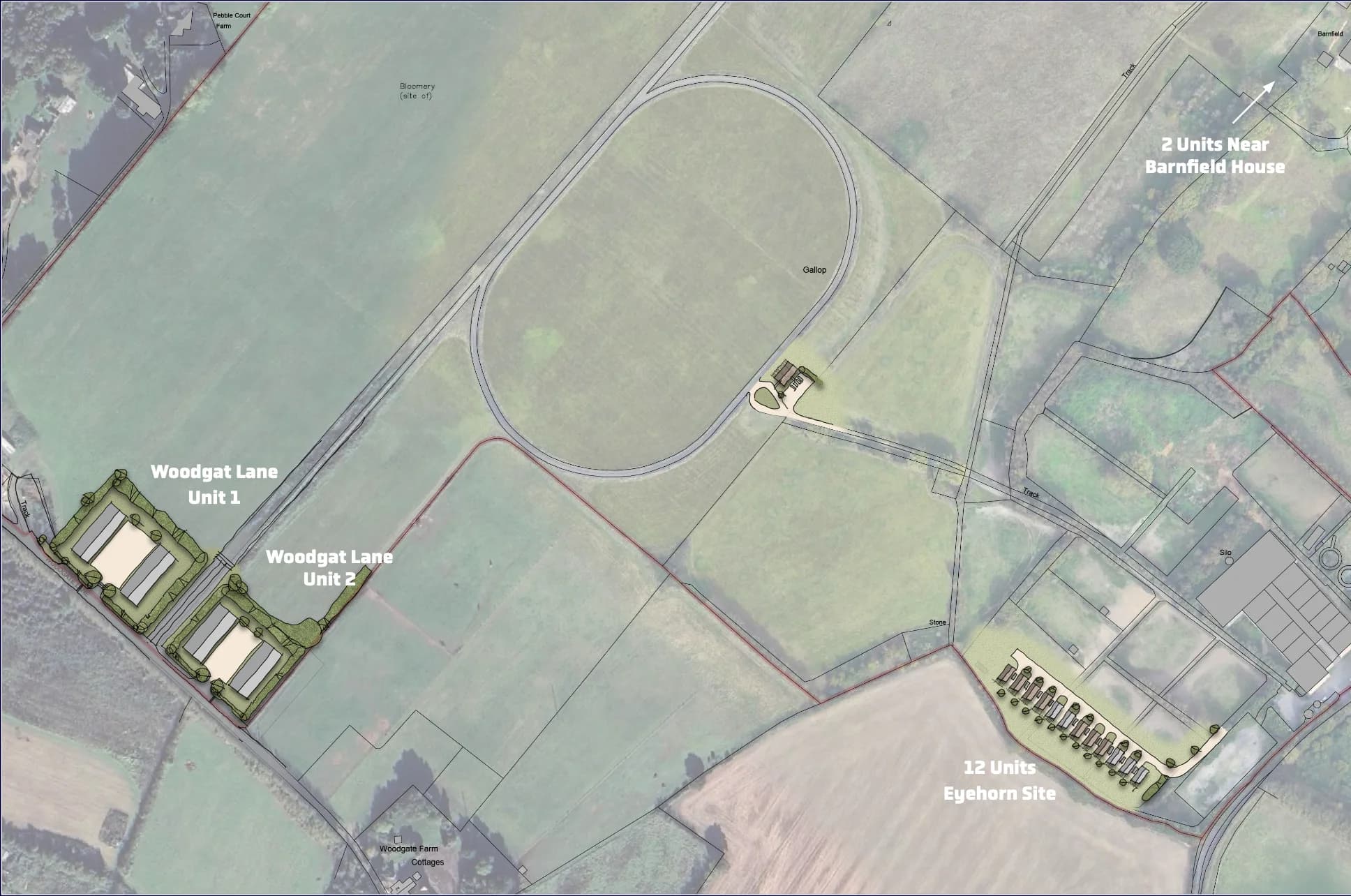 Planning permission sites map — Eyehorn Estate