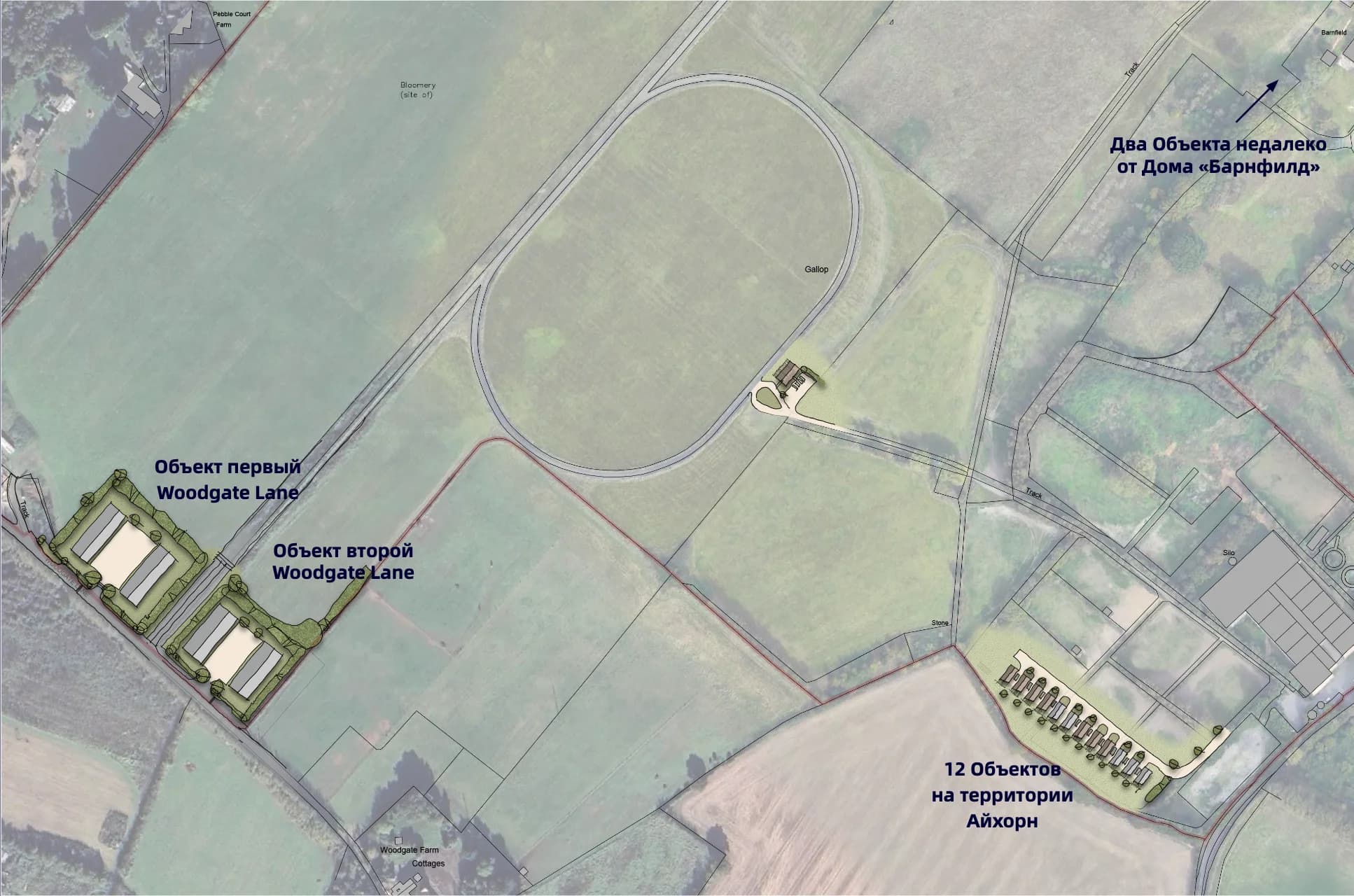 Planning permission sites map — Eyehorn Estate
